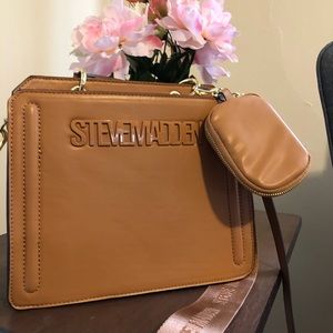 Steve Madden,Cross body purse with coin pouch color Windsor Tan/ tan brown